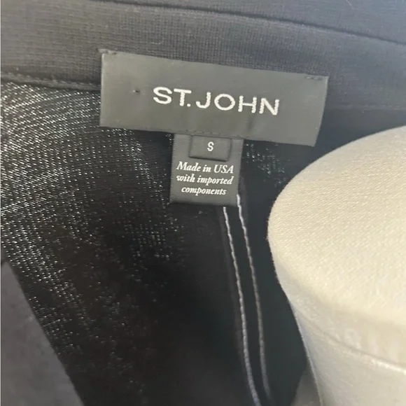 St. John Black Wool Blend One Button SingleJacket Size Small - Picture 11 of 12